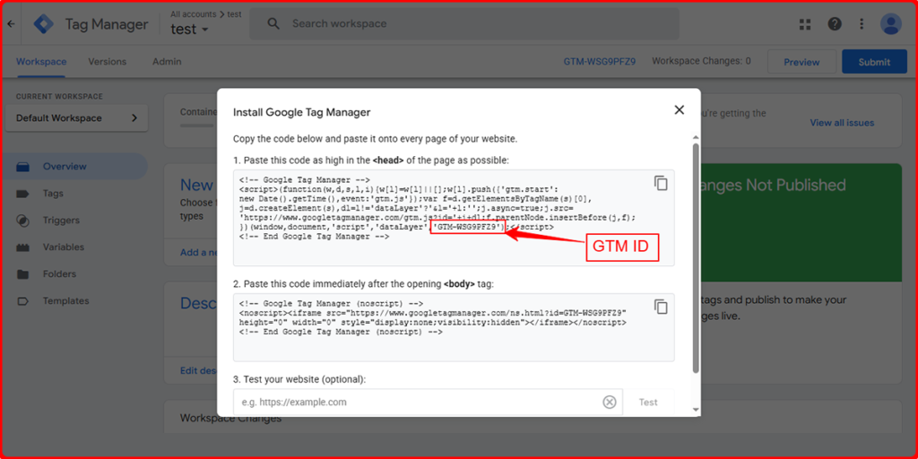 GTM will give you two code snippets
