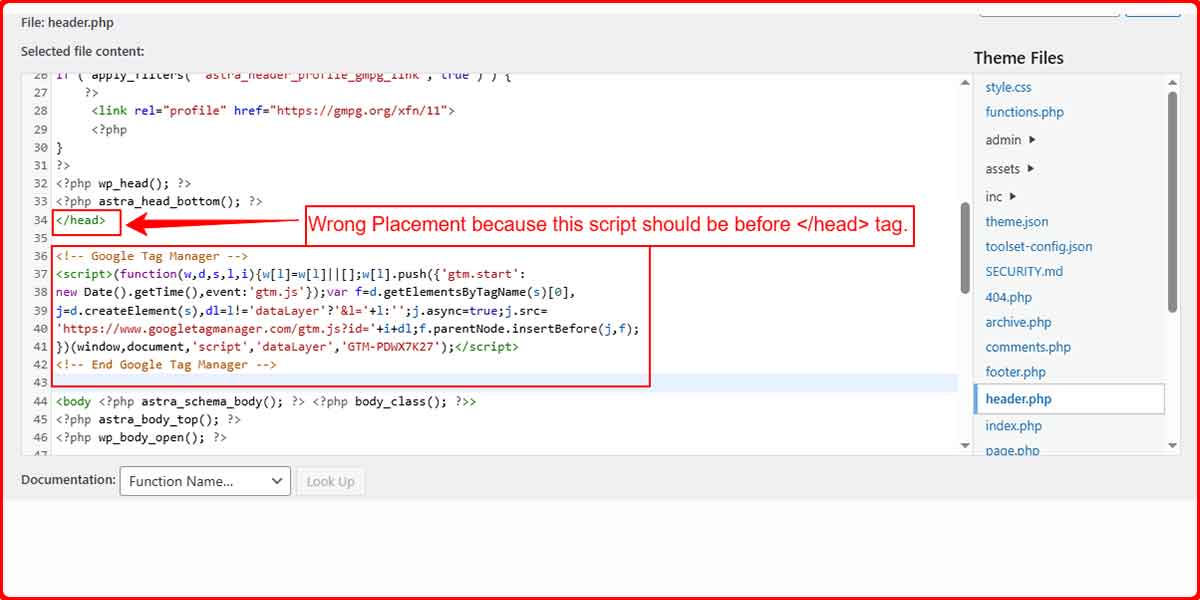 Wrong Placement to Add GTM ID - Tag Syncer
